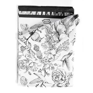 50 large polymailers 12x15 inches vintage birds boho print designer plastic bags
